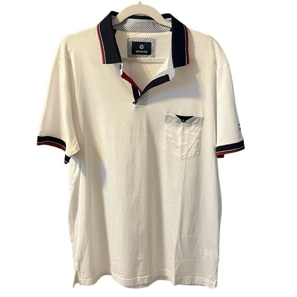 Impulso Mens Yacht Regatta Nautical Zip Collared Polo Shirt Made In Italy Sz XXL - Picture 1 of 9